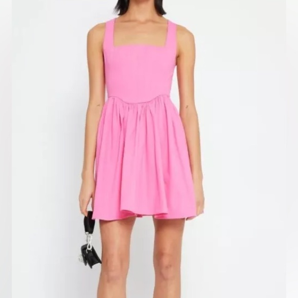 Kourt Corset Hot Pink Square Neck Dress